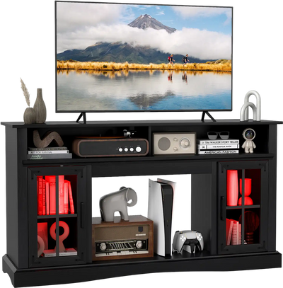 Costway LED TV Stand with Remote Control 932857614 New