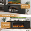 Costway Fireplace TV Stand with 3 Adjustable Shelves for 80" TVs New