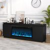 Costway Fireplace TV Stand with 3 Adjustable Shelves for 80" TVs New