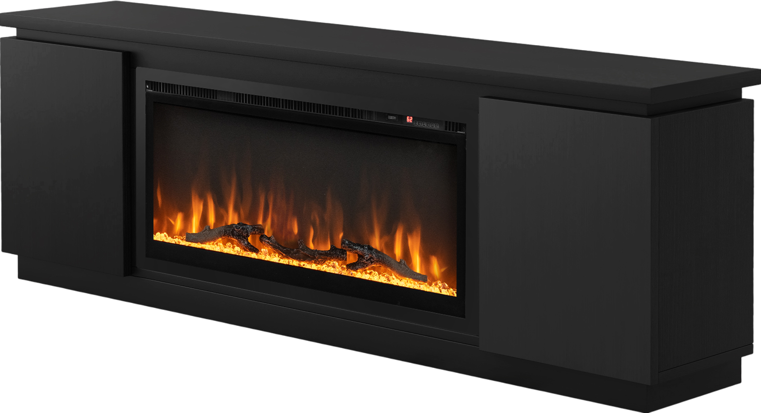 Costway Fireplace TV Stand with 3 Adjustable Shelves for 80