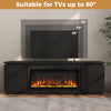 Costway Fireplace TV Stand with 3 Adjustable Shelves for 80" TVs New
