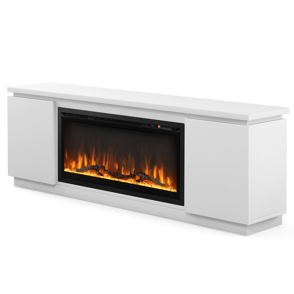 Costway Fireplace TV Stand with 3 Adjustable Shelves for 80" TVs New