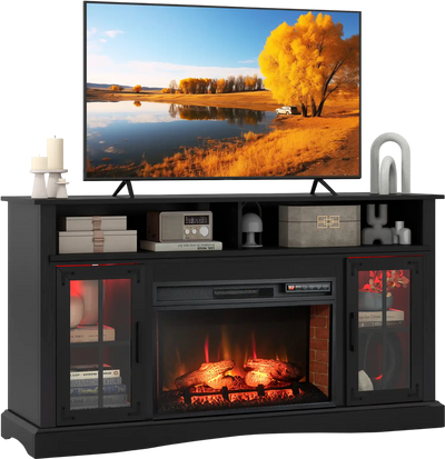 Costway Fireplace TV Stand w/ Remote Control Thermostat for TVs Up to 50