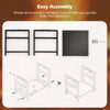 Firewood log rack assembly guide showing heavy-duty steel frame, raised feet, and portable handles for convenience.