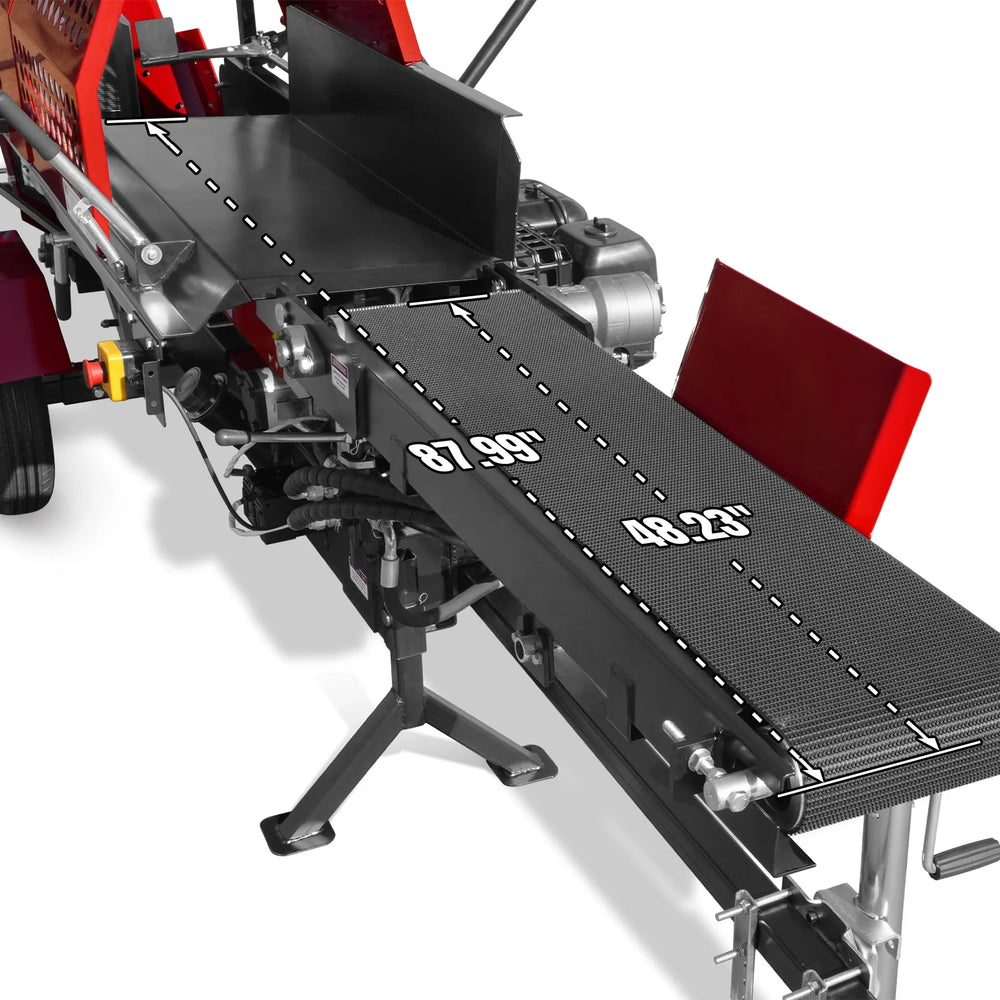 Honda GX390 Engine Firewood Log Splitter Processor with Conveyor,  20ton Splitting Force 24" x 15" Log Capacity,  18" Chainsaw,  HLS20