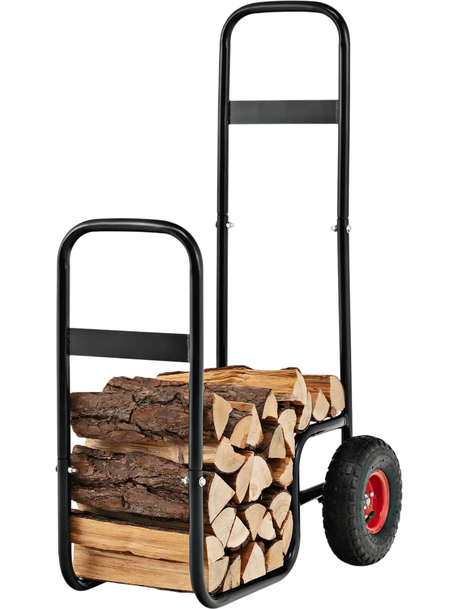Costway Firewood Log Cart Carrier w/ Rubber Wheels 29578431 New