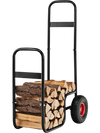 Firewood Log Cart Carrier with Wear-Resistant and Shockproof Rubber Wheels