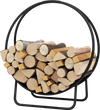 Firewood Log Hoop 20 Inch Round Heavy-duty Metal Curved Log Rack with Stand