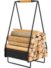 Firewood Storage Rack Heavy-duty Metal Log Holder with Handle and Square Rack