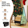 Heavy-duty metal firewood storage rack with handle, featuring a stable triangle structure for indoor and outdoor use.