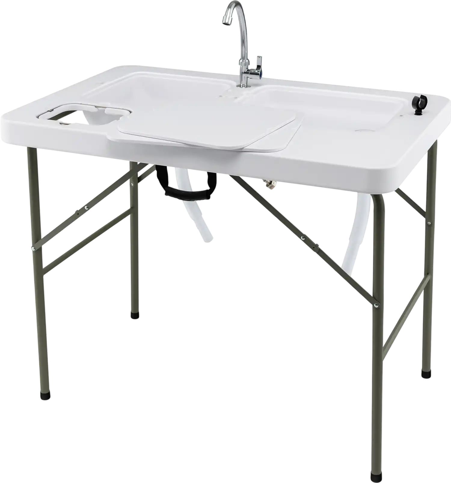 Costway Fish Cleaning Table w/ 2 Sinks & 360° Rotatable Faucet 32145976 New