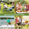 Fish cleaning table with two sinks and 360° rotatable faucet, ideal for outdoor activities like camping and BBQ.