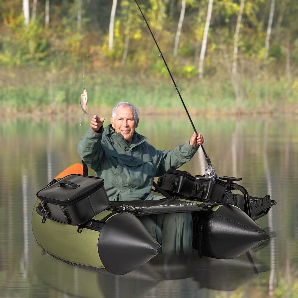 Portable Fishing Boat with 3 Detachable Storage Boxes-Green - Gallery View 1 of 10