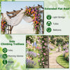 Flat top garden arch trellis in brown with climbing plant support for roses and ivies, ideal for weddings and outdoor.