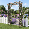 Flat top garden arch made of sturdy fir wood, featuring lattice for climbing plants, ideal for weddings and garden.