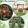 Flat top garden arch with gate, 85" tall, made of sturdy fir wood, ideal for climbing plants and wedding decor.