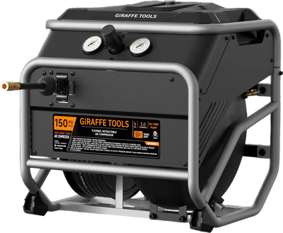 Giraffe Tools FlexReel Retractable Air Compressor 6 gal 2.0 HP 150 PSI New