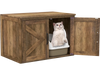 Flip Top Hidden Cat Washroom Furniture with Double Barn Doors and Removable Divider