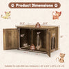 Rustic flip top cat washroom furniture with double barn doors, dimensions 21.5" x 31.5" x 20", suitable for litter box.