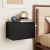 Floating Nightstand with 2 Storage Drawers Wall Mounted for Bedroom-B;ack - Gallery View 1 of 12