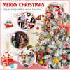 6-foot flocked Christmas tree with multi-color LED lights and 8 lighting modes, ideal for festive home and office decor.