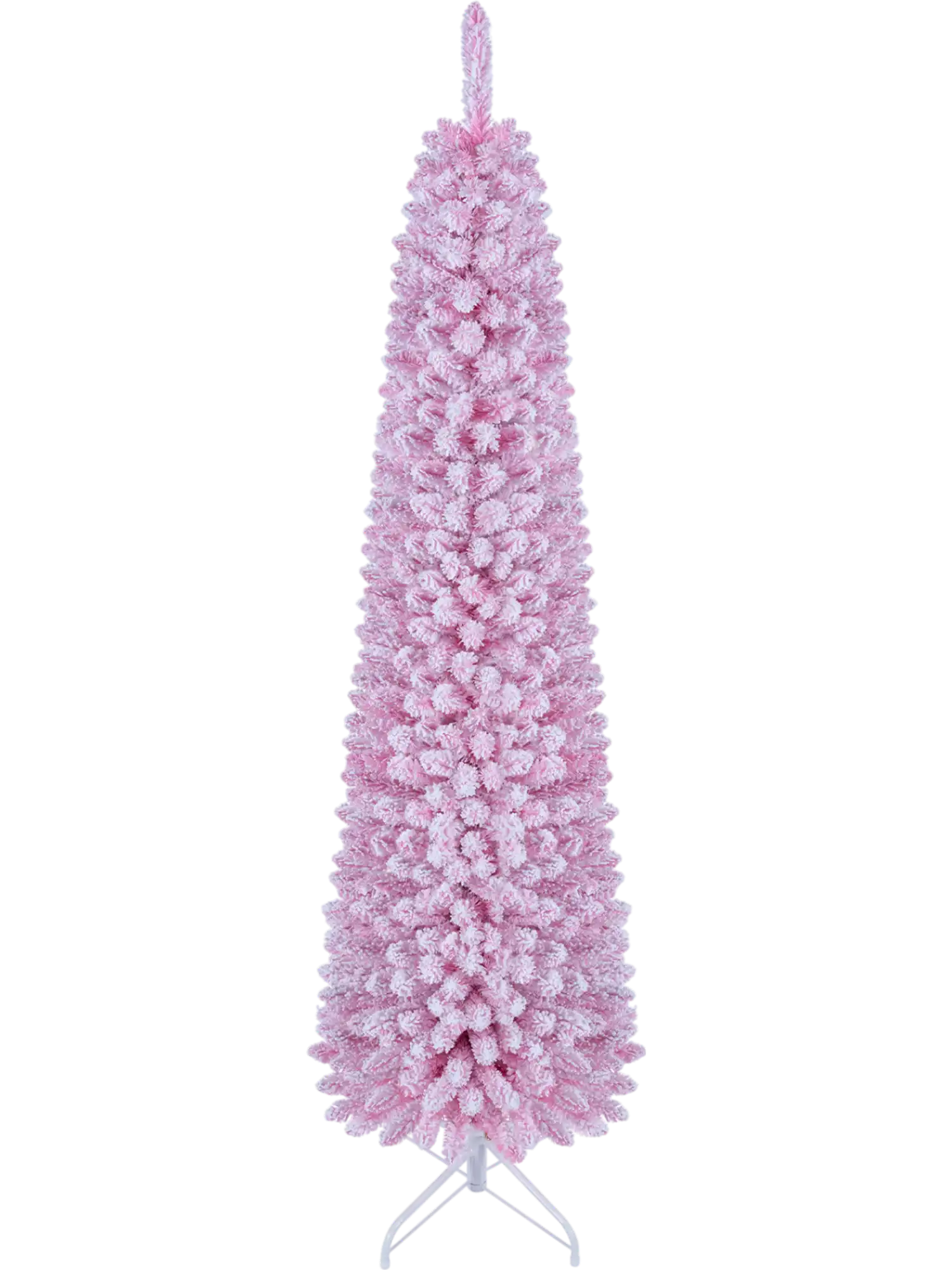 Costway Pre-Lit Flocked Pencil Fir Christmas Tree 8 Modes 28996475 New