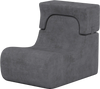 Gray floor chair lazy sofa with detachable headrest, made of soft sponge for comfortable seating, ideal for relaxing.