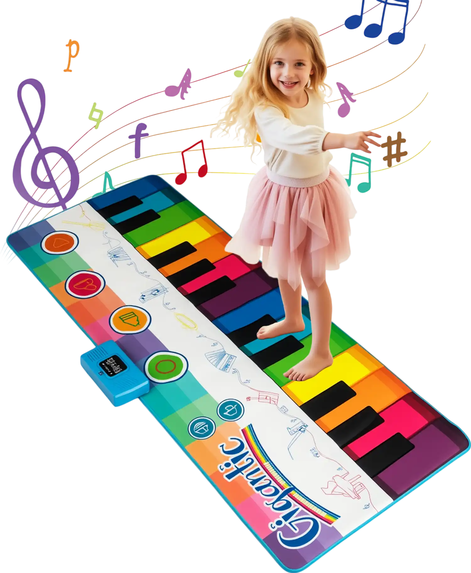 Costway Kids Floor Piano Dance Mat Musical Playmat 8 Instrument Sounds 781563294 New