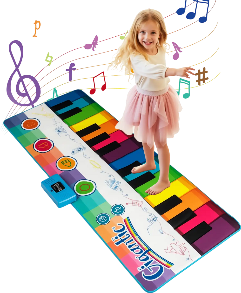 Floor Piano Dance Mat for Kids Musical Playmat with 8 Instrument Sounds