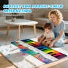Colorful floor piano dance mat with 8 instrument sounds, perfect for parent-child interaction and safe play for kids.