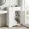 Floor Storage Cabinet with Doors Modern Buffet Sideboard with Drawer and Adjustable Shelf-White - Gallery View 1 of 11
