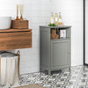 Bathroom Freestanding  Adjustable Shelf Floor Storage Cabinet-Gray - Gallery View 1 of 9