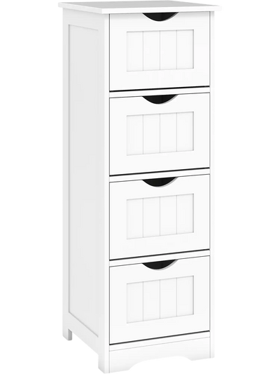 Costway 4-Drawer Freestanding Floor Storage Cabinet Anti-Toppling Device 53061729 New