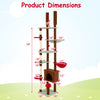 Adjustable brown cat tree with mushroom theme, featuring condo, hammock, and six sisal scratching posts for healthy.