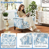 Floral accent chair with solid wood legs, ergonomic design, and removable cushion cover for stylish comfort in any.