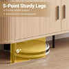 Fluted TV stand with 5 sturdy metal legs, 6" clearance for easy cleaning, and elegant wood-like surface for versatile.