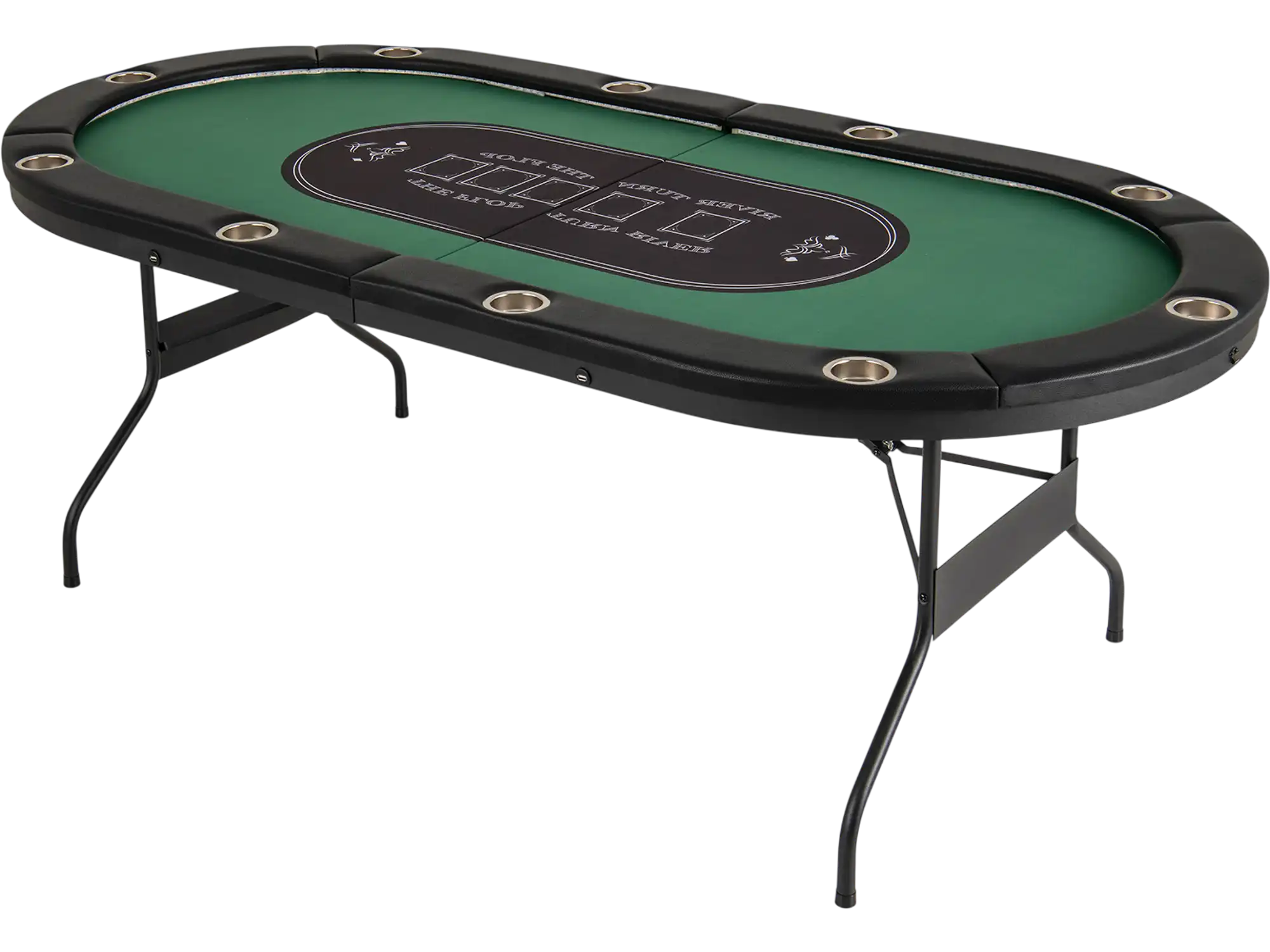 Costway Foldable 10-Player Poker Game Table w/ LED Lights & USB Ports 31967458 New