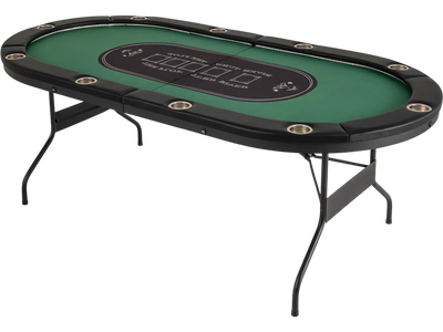 Costway Foldable 10-Player Poker Game Table w/ LED Lights & USB Ports 31967458 New
