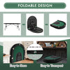 Foldable poker table showing adjustable steel wires, LED lights, and USB ports, ideal for 10 players and easy storage.