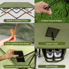 Foldable 2-person camping cot with pop-up tent, featuring storage pockets and a lantern hook for convenient camping use.
