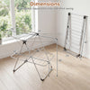 Foldable 2-tier clothes drying rack made of heavy-duty aluminum and stainless steel, perfect for efficient laundry.