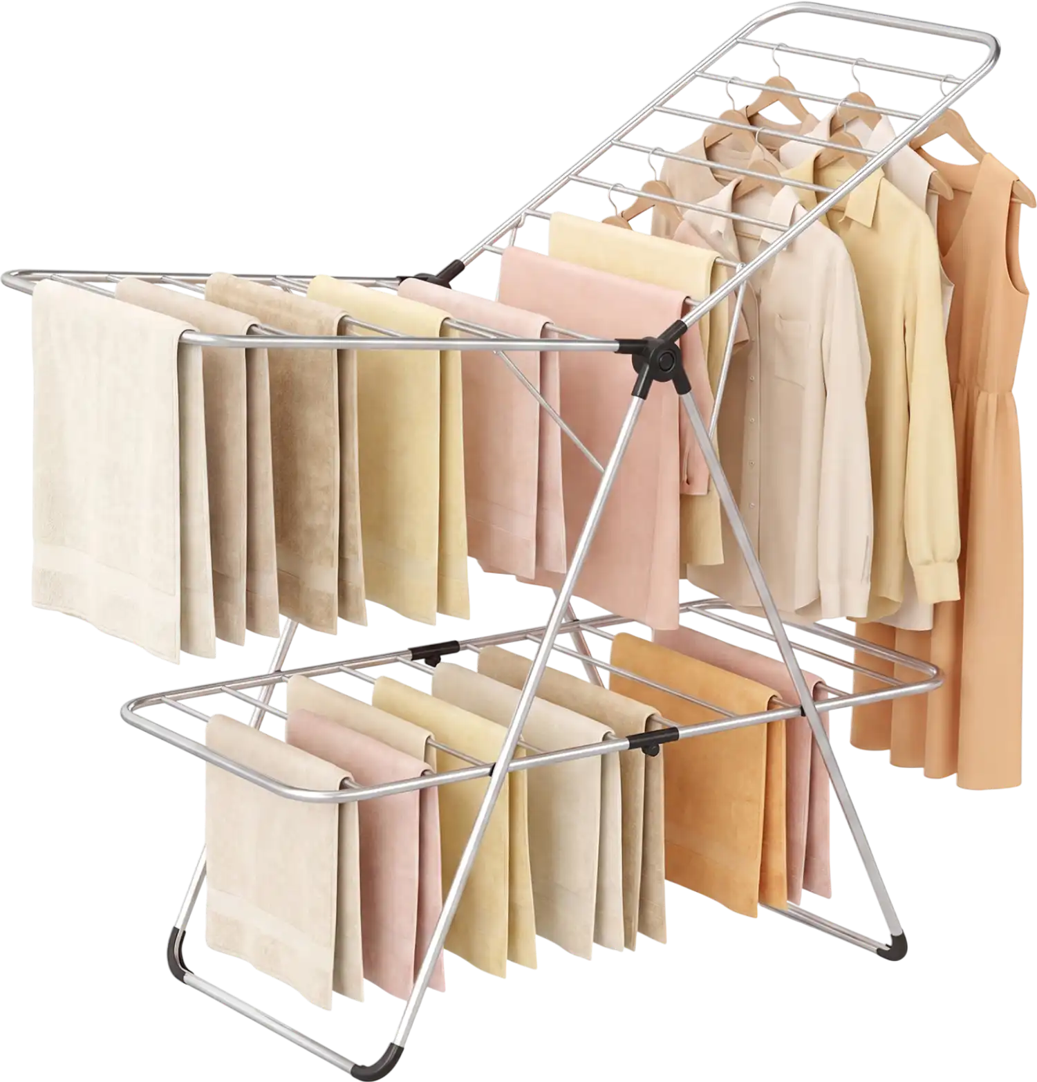 Costway Foldable 2-Tier Clothes Drying Rack Heavy-Duty Laundry Airer 90651541 New