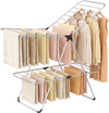 Foldable 2-Tier Clothes Drying Rack Heavy-Duty Aluminum Stainless Steel Laundry Airer