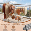 Foldable 2-tier clothes drying rack made of aluminum and stainless steel, ideal for efficient laundry drying on.