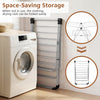 Foldable 2-tier clothes drying rack made of heavy-duty aluminum and stainless steel, ideal for space-saving laundry.