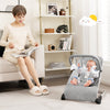 Foldable Baby Bouncer with Removable Fabric Cover and Toy Bar-Gray - Gallery View 1 of 10