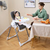 Foldable Baby High Chair with Adjustable Height and Relining Seat-Dark Gray - Gallery View 1 of 9