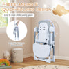 Foldable baby high chair in light gray with quick-folding design, adjustable height, and easy storage for small spaces.