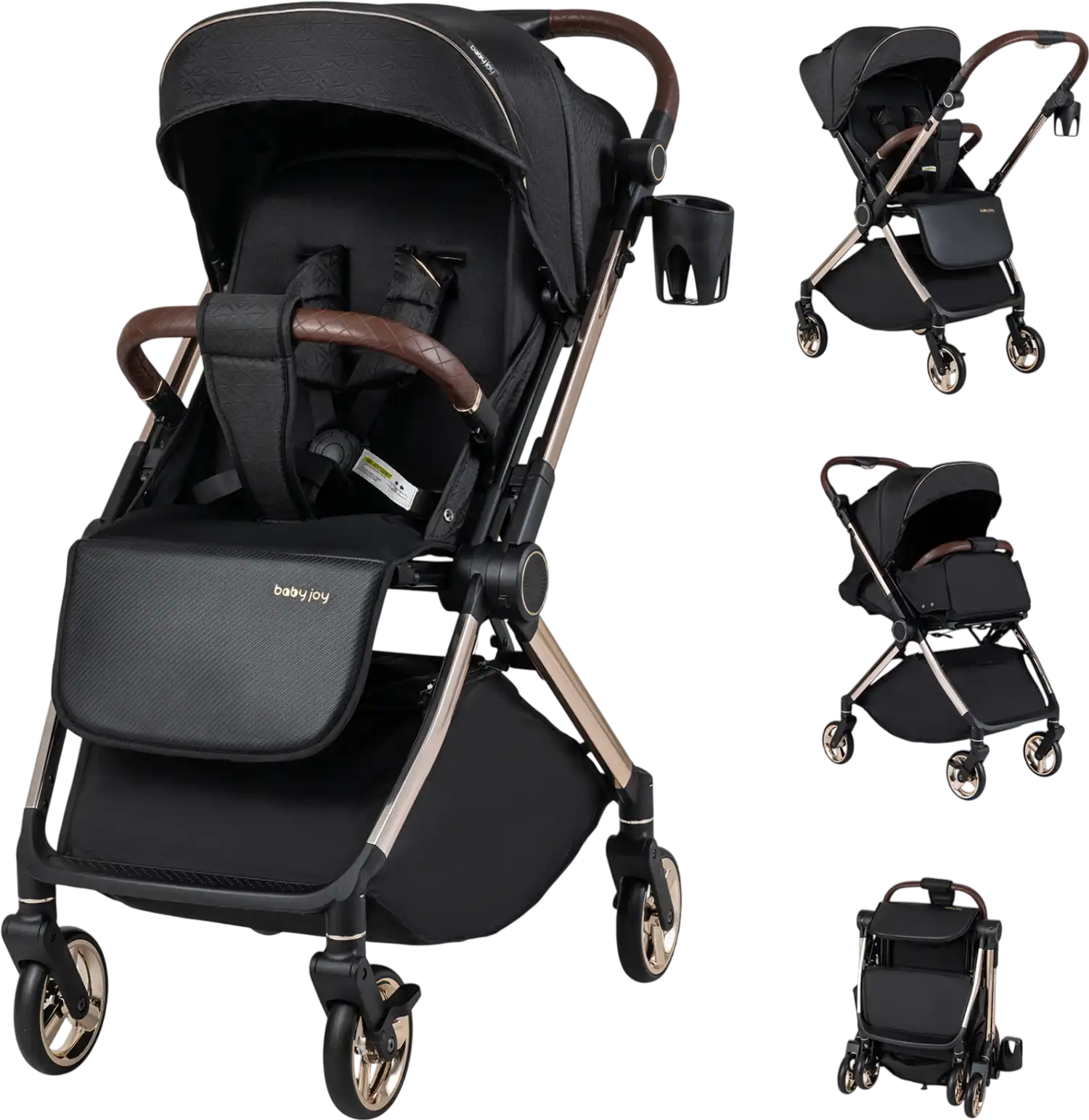 Costway Foldable Baby Stroller Reversible Handle 22910501 New