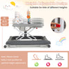 Foldable baby walker in gray with adjustable height, removable seat, and safety features for kids aged 6-12 months.